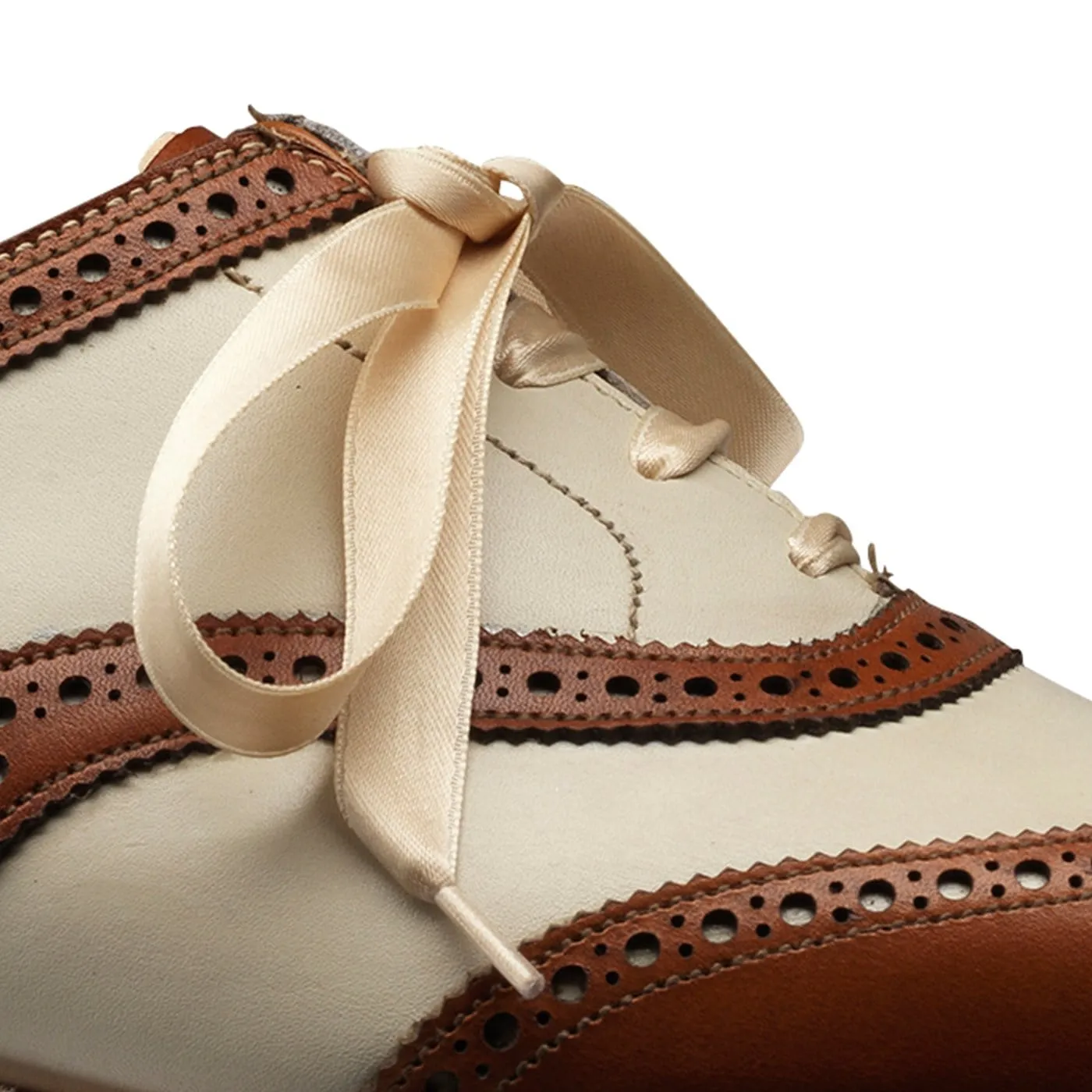 Leather Fit Shoes Alice Tan & Ivory Burnished Calf
