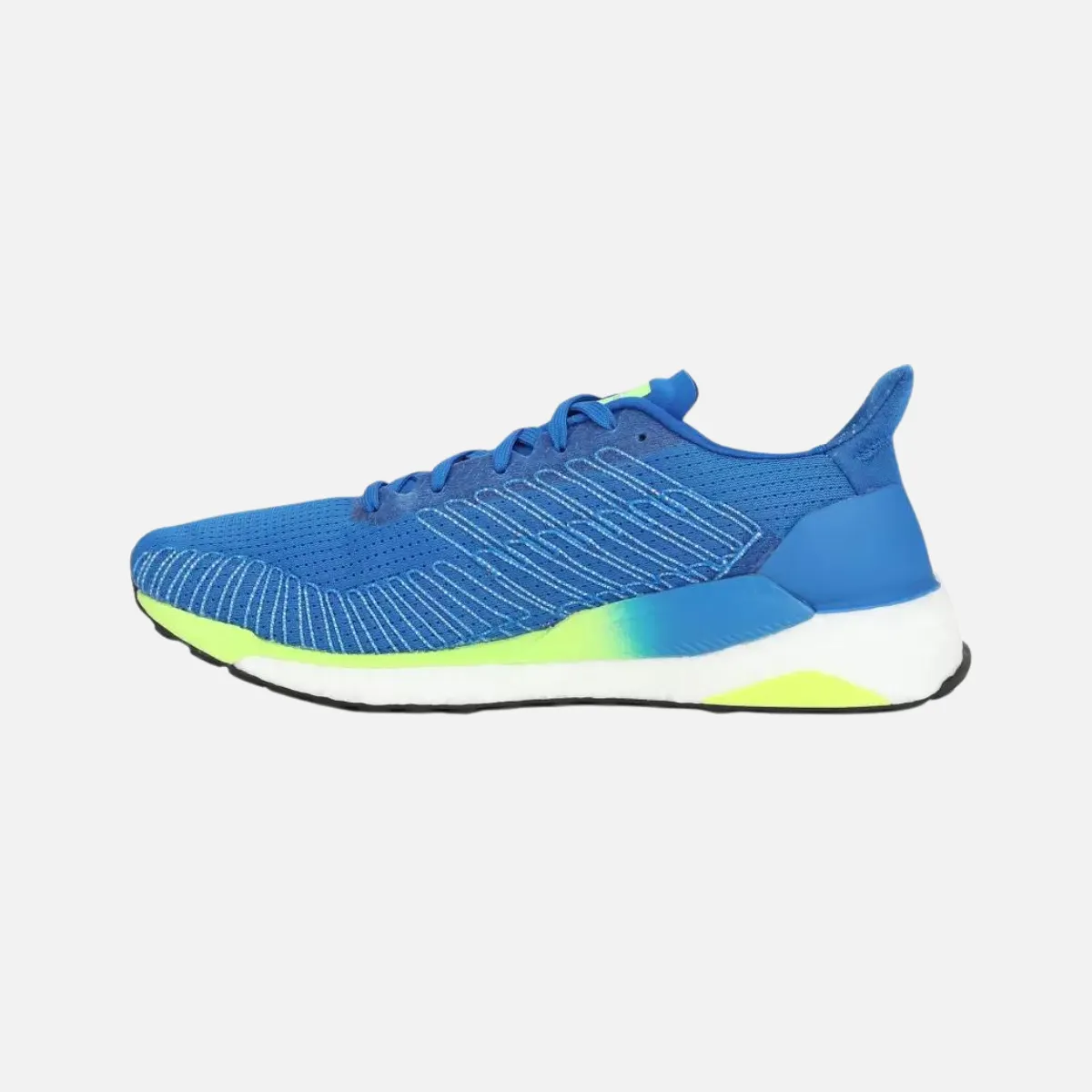 Adidas Men Solar Boost 19 Men's  Running Shoes -Glory Blue/White/Green stiff material shoe matter Ventilated