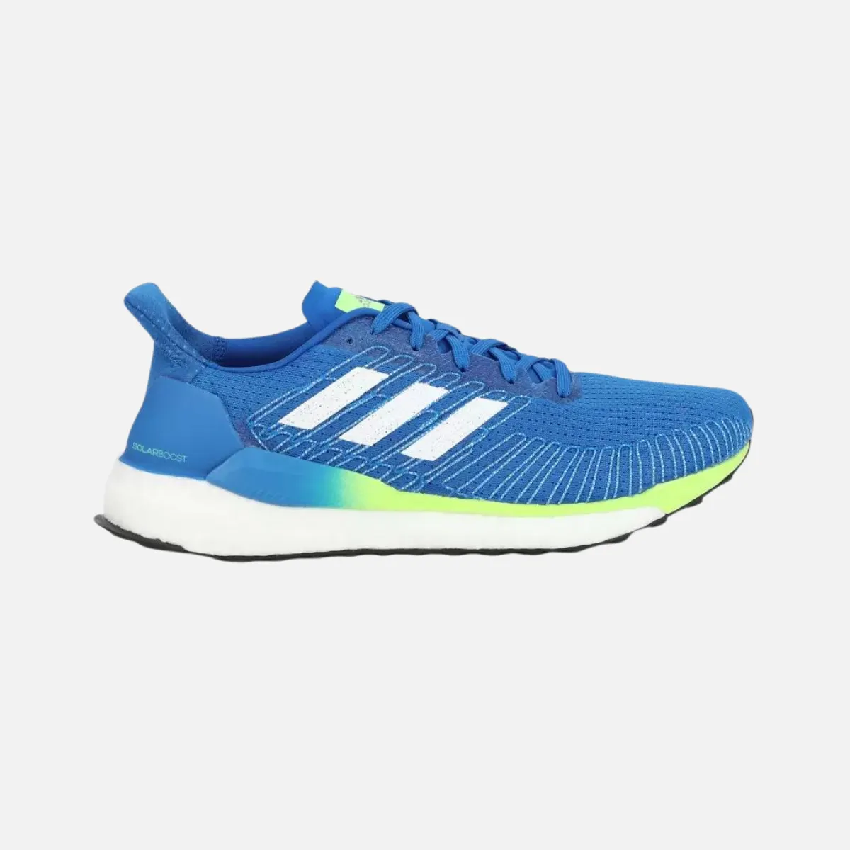 Adidas Men Solar Boost 19 Men's  Running Shoes -Glory Blue/White/Green wide - fit option