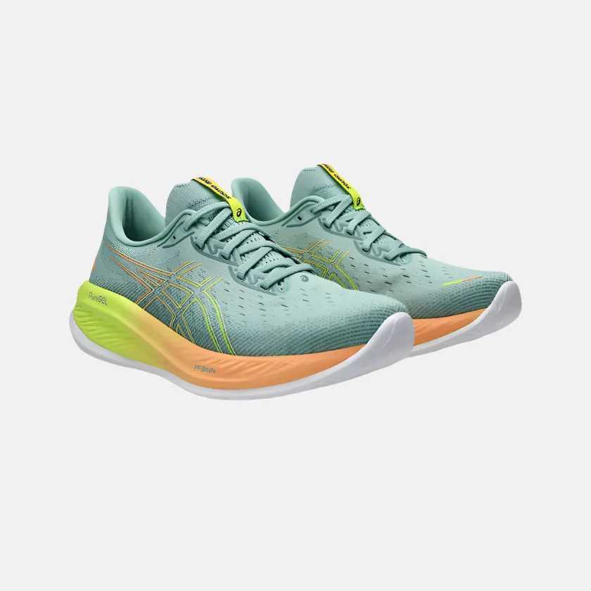 uneven - terrain shoes monochrome - design shoes Asics GEL-CUMULUS 26 PARIS Men's Running Shoes -Light Celadon/Safety Yellow