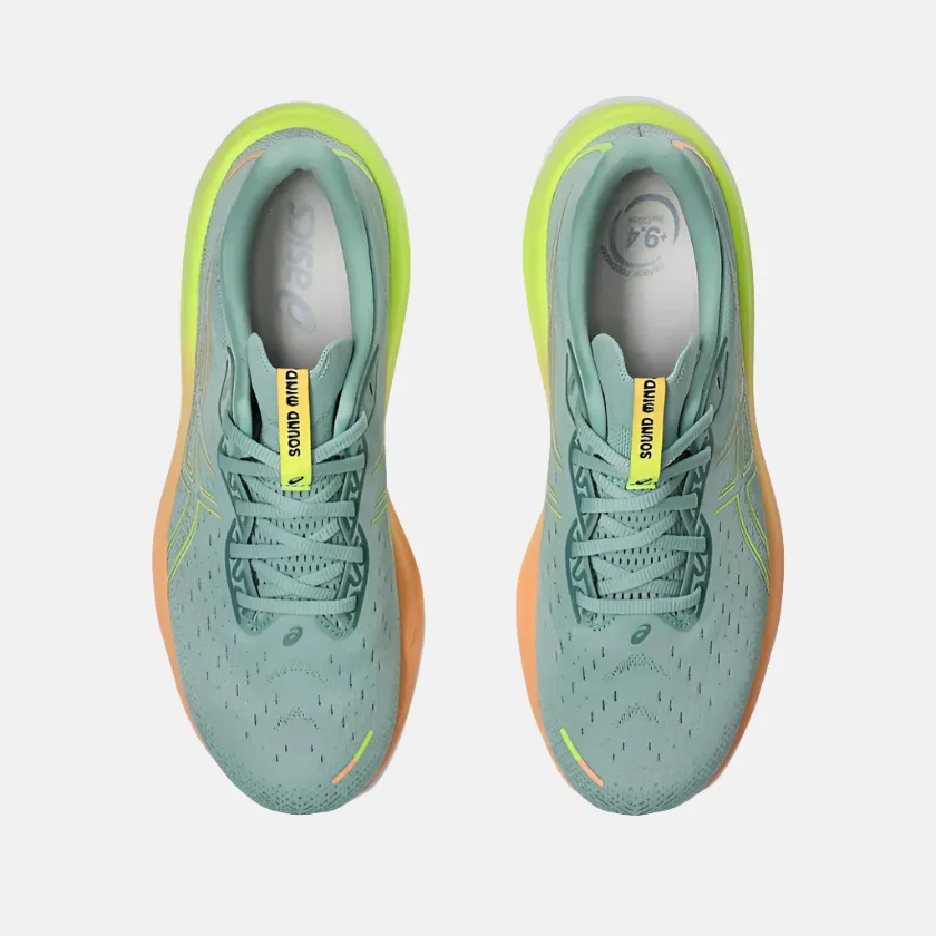 weight - conscious shoes Asics GEL-CUMULUS 26 PARIS Men's Running Shoes -Light Celadon/Safety Yellow