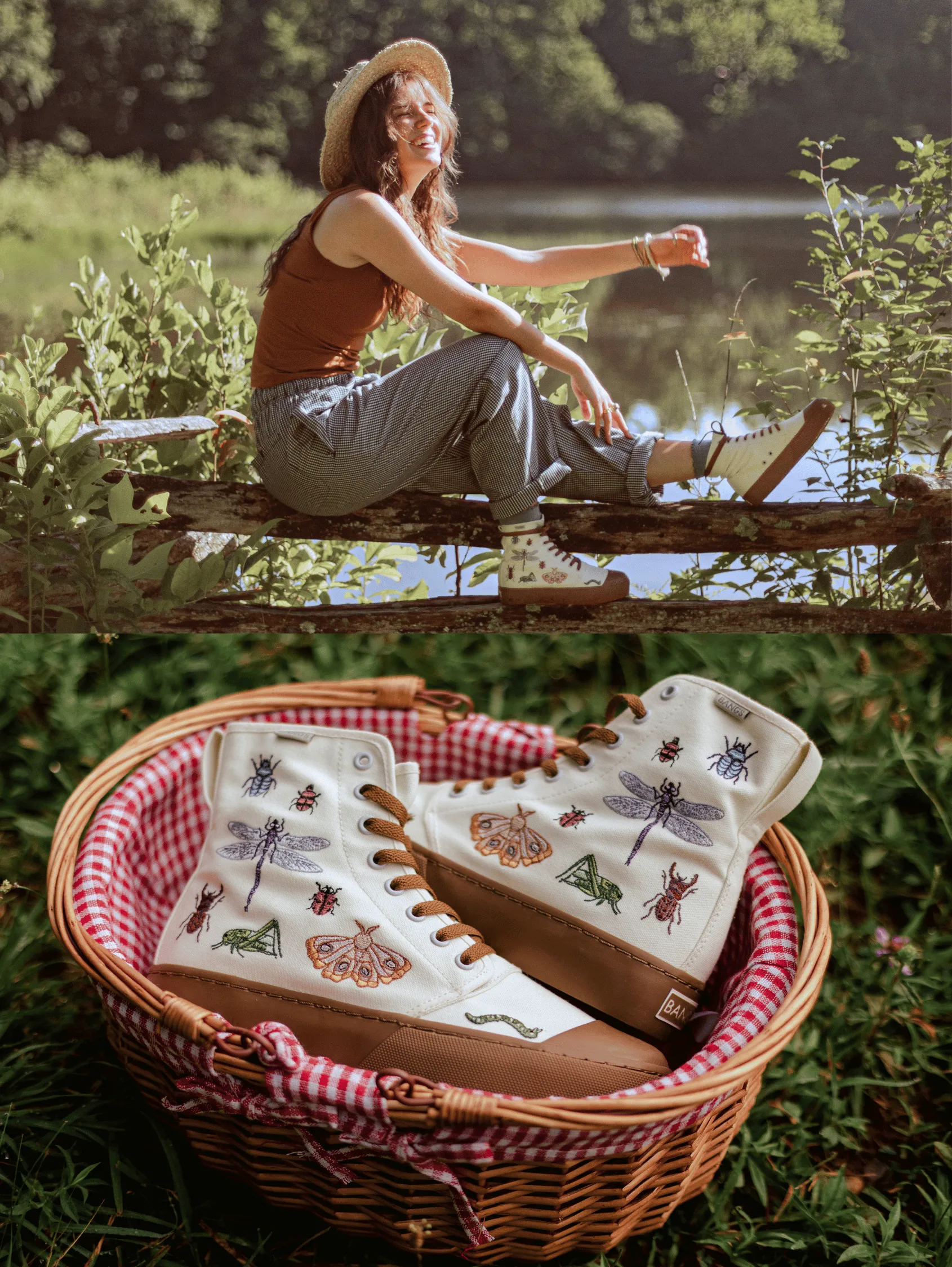 Backyard Bug Platform High Top Comfortable Footbed Neutral Colors