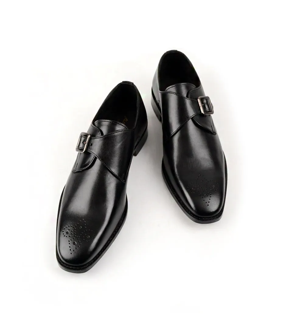 Chic Comfort Lift Boost Medallion Toe Single Monk - Black