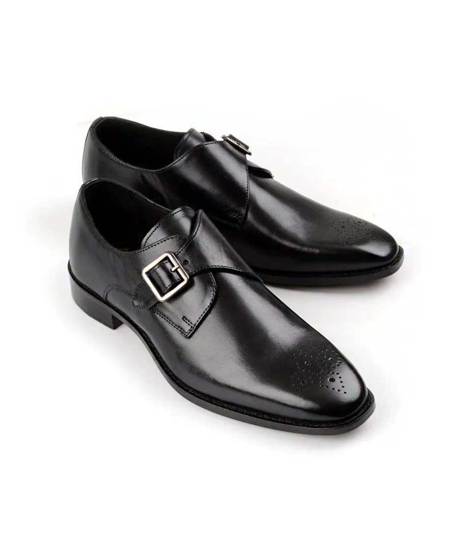 Medallion Toe Single Monk - Black Red Carpet Prestige Edge