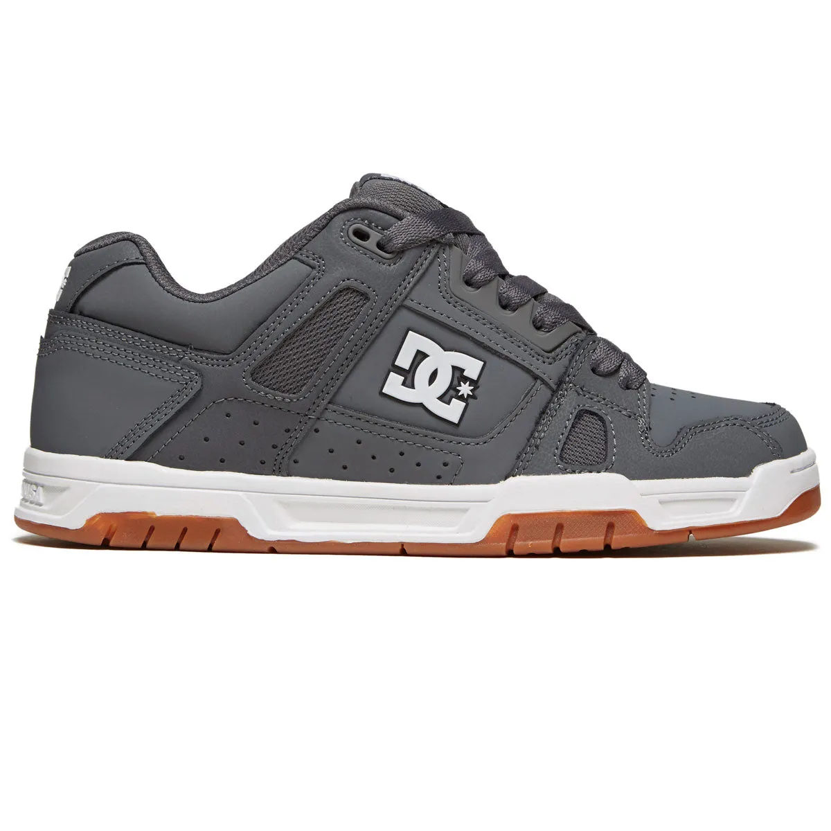Cushioned Footbed Deep Tread DC Stag Shoes - Grey/Gum