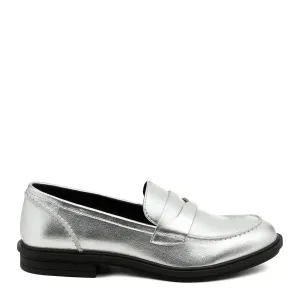 Side Gusset Open Path Lane Gabby Silver Loafer