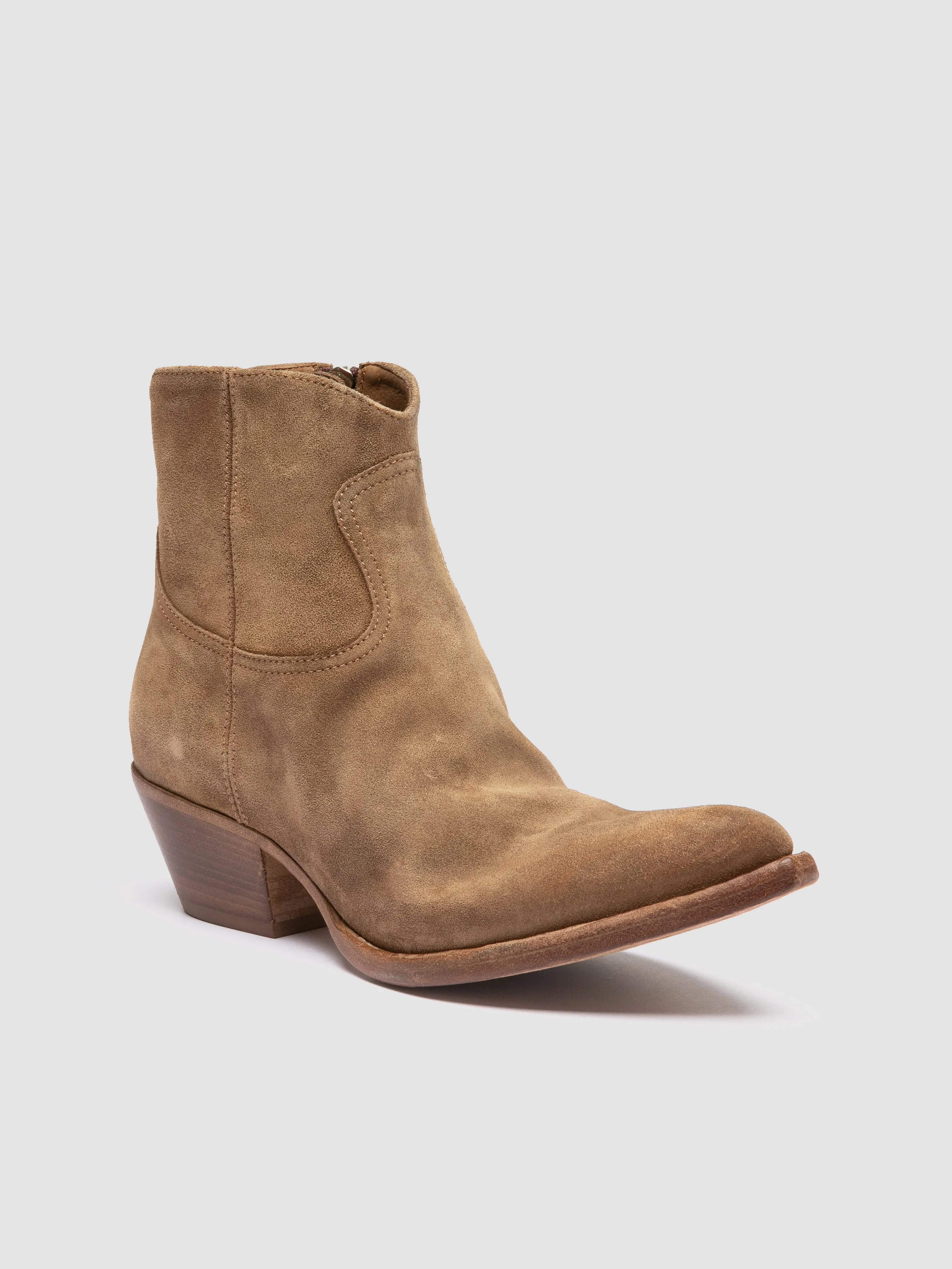 WANDA DD 103 - Brown Suede Zip Boots Harbor Mood Stretchable