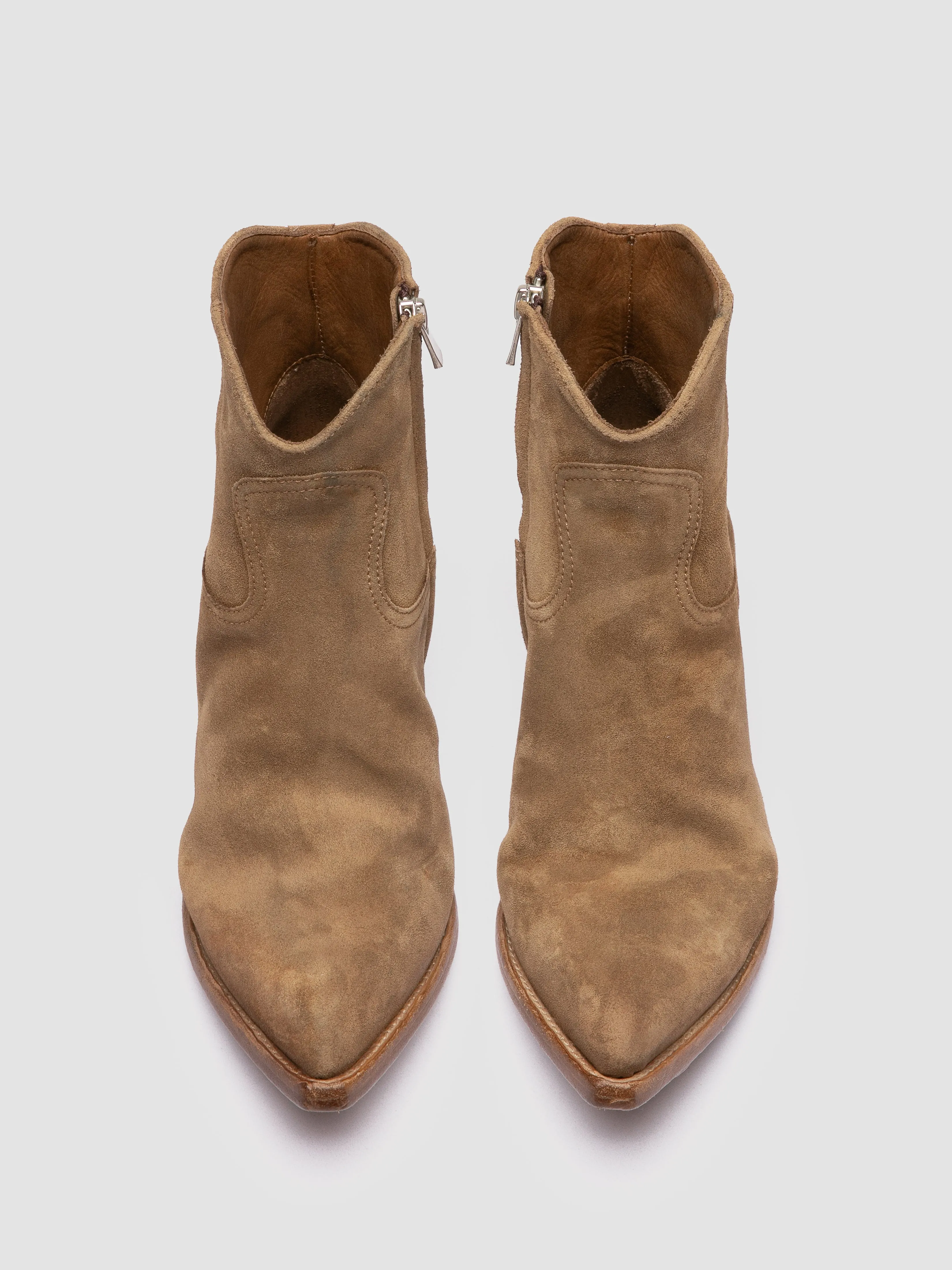 WANDA DD 103 - Brown Suede Zip Boots Boat Walk