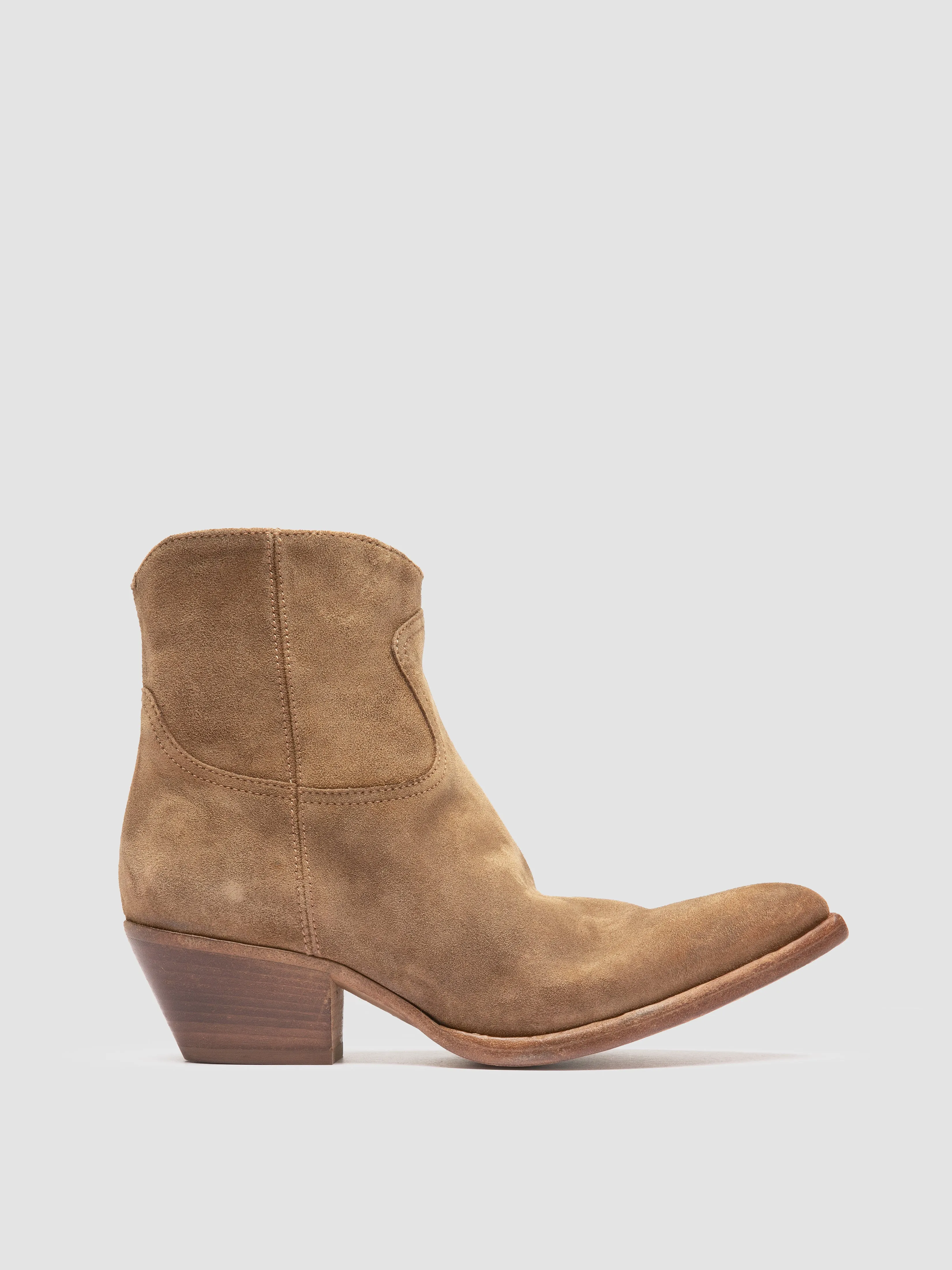 WANDA DD 103 - Brown Suede Zip Boots Comfortable Insole