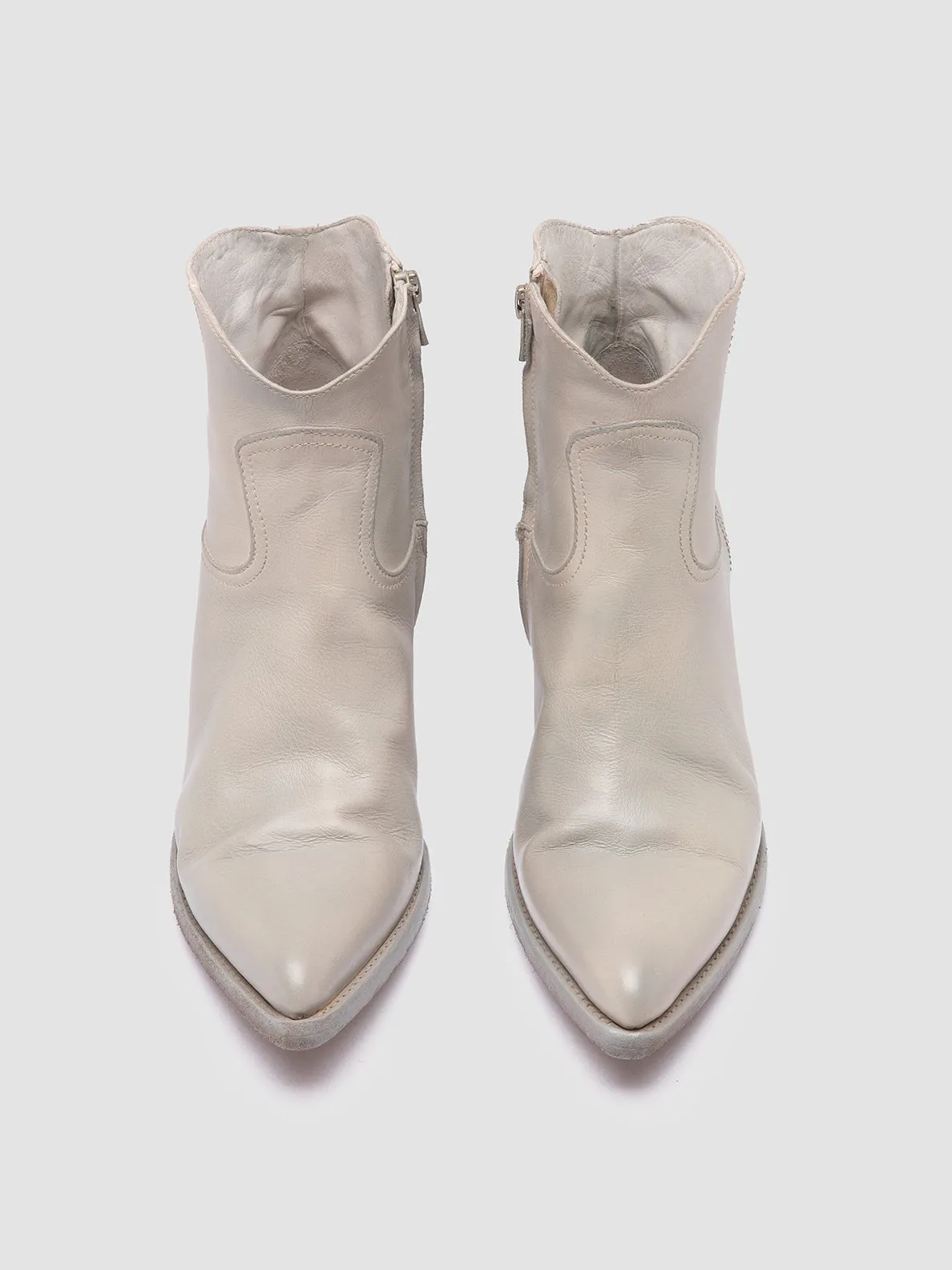 All Time WANDA DD 103 - Off White Leather Zip Boots