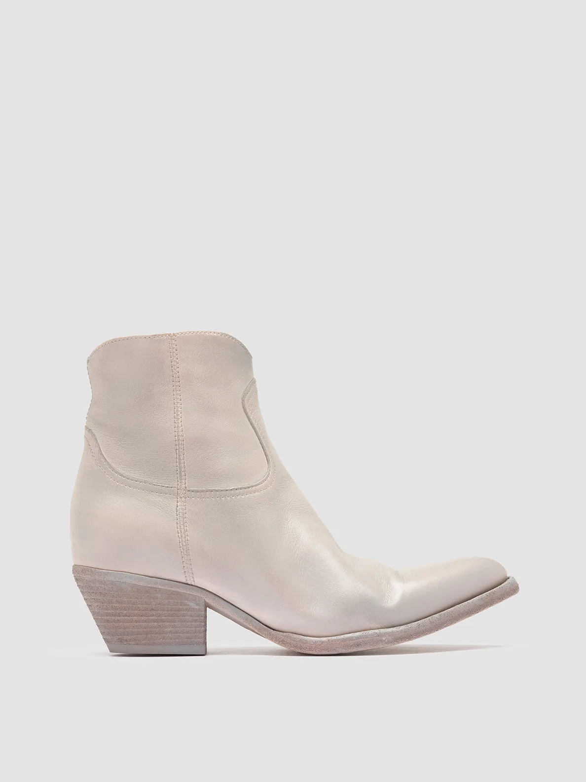 Pure Black WANDA DD 103 - Off White Leather Zip Boots