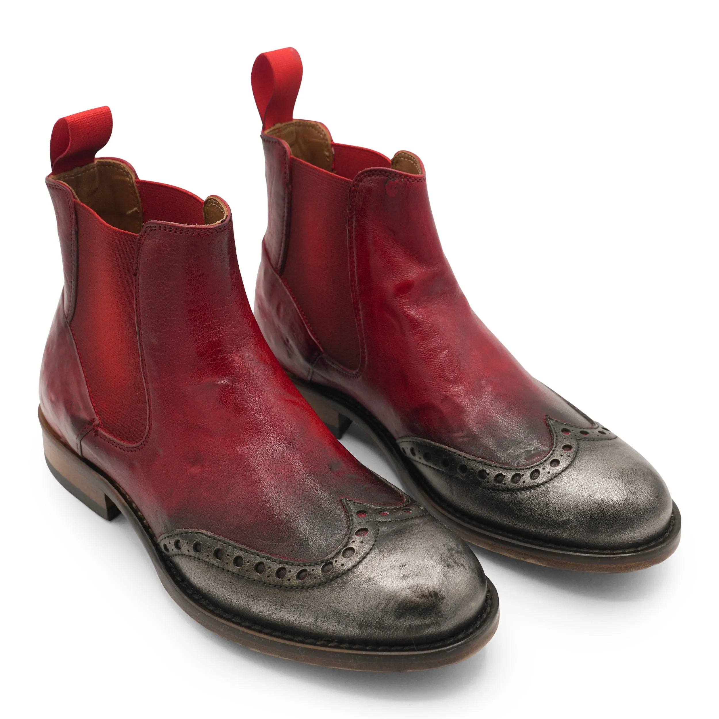 Chic Appeal Weekend Ready Boots 6541 -Safari Rosso Chelsea Brogue