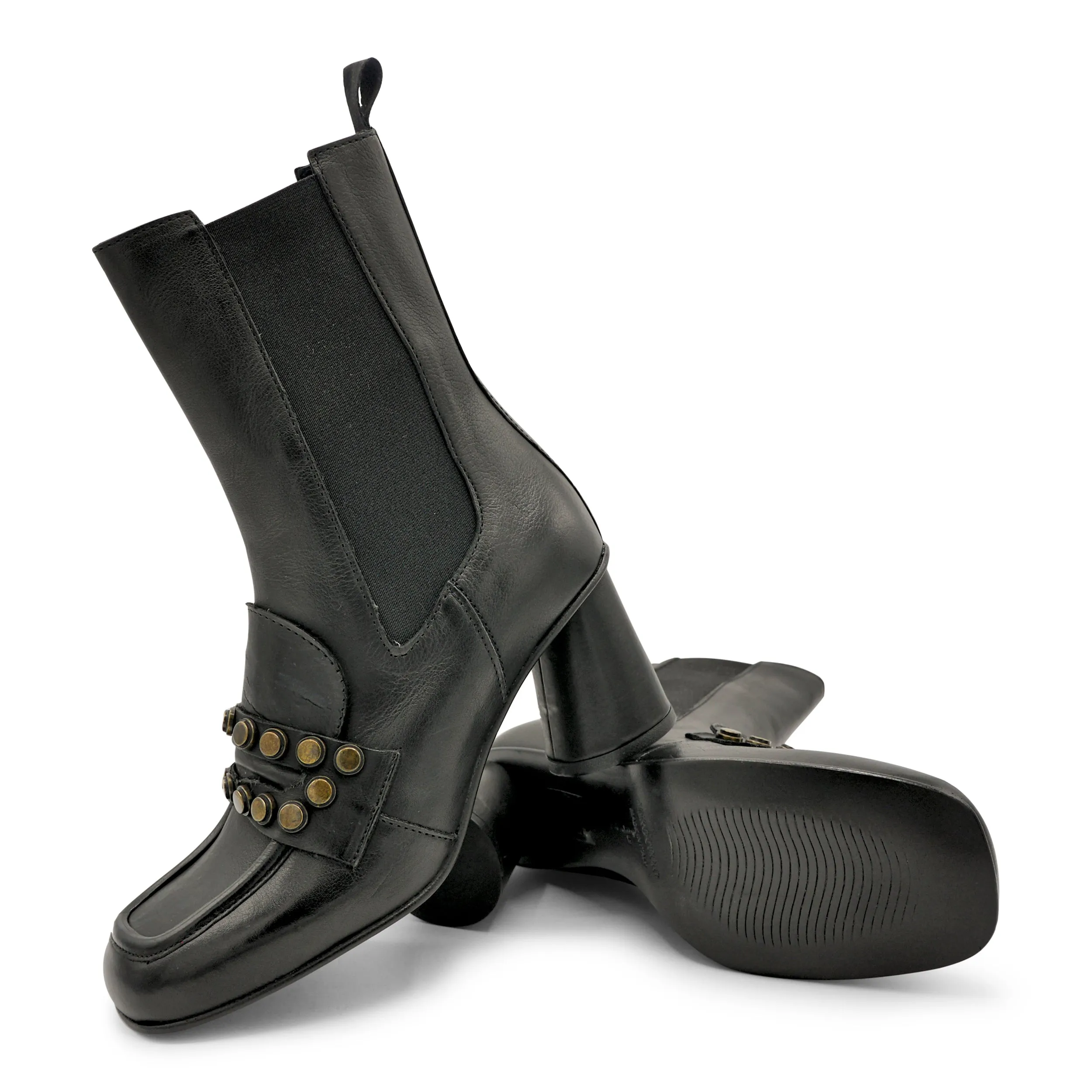 F808K2 - Studded Chelsea Street-Style Boot