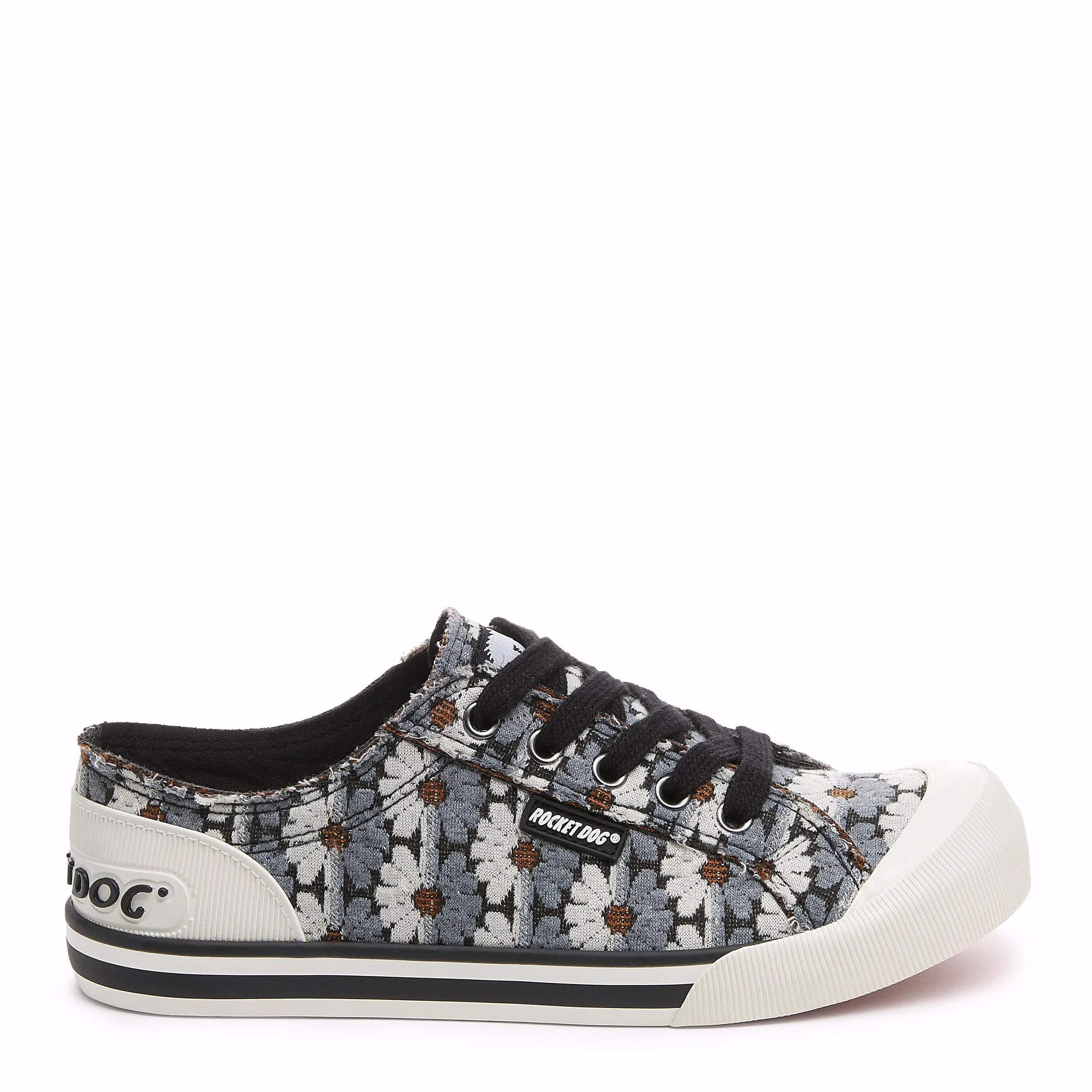 Jazzin Black Grey Daisy Sneakers Soft Cushioned Upper
