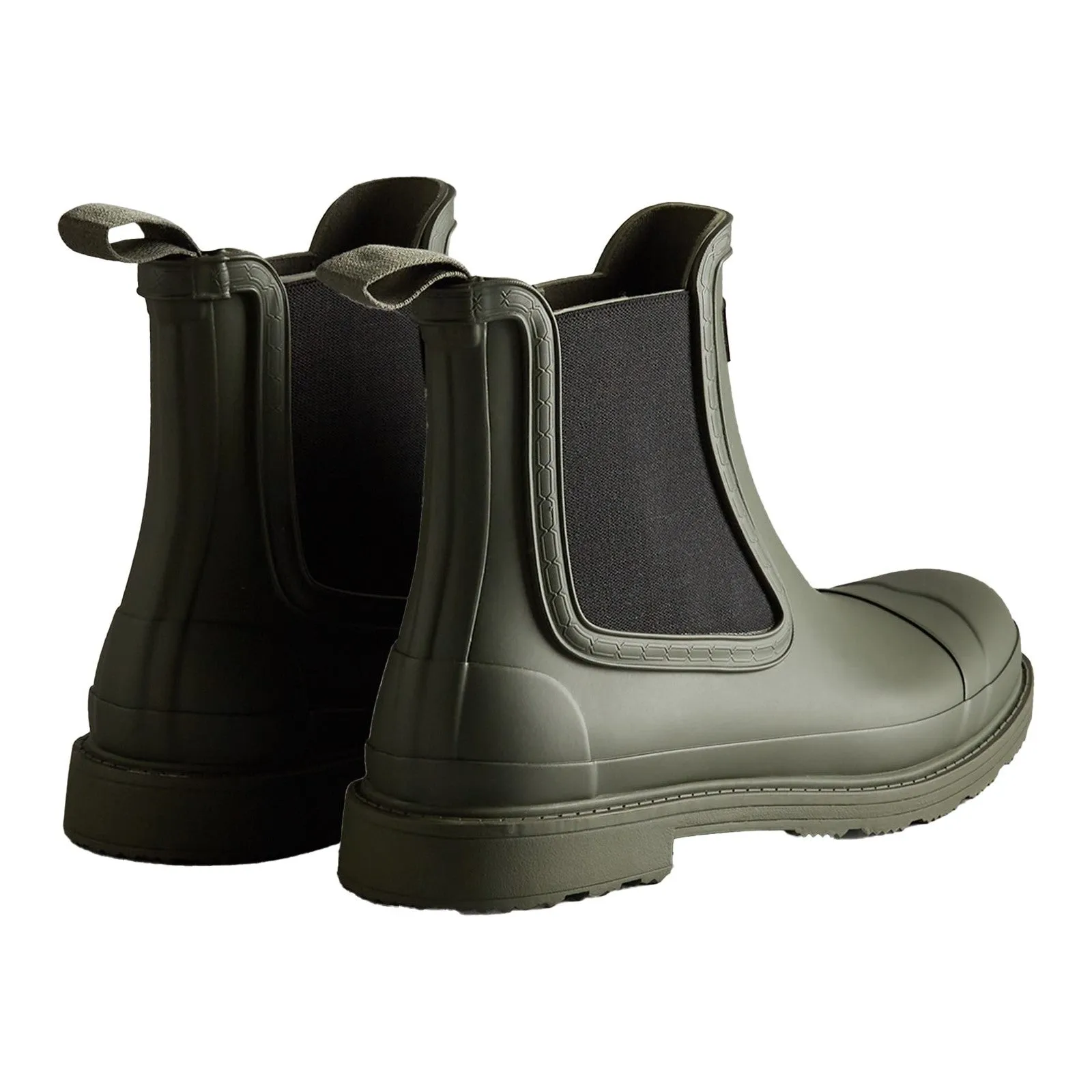 Hunter Mens Commando Chelsea Boots Dark Olive Comfort Style City Comfort