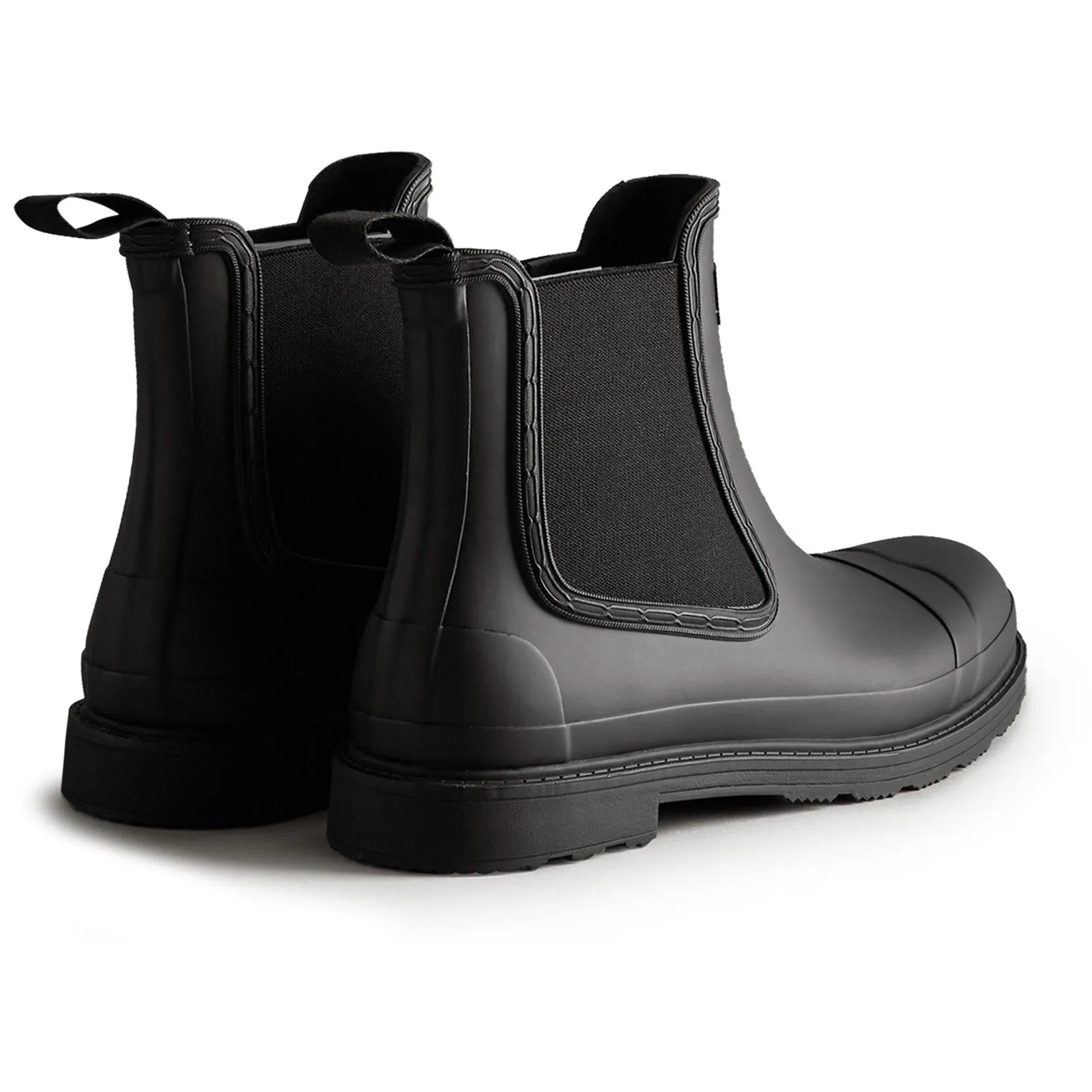 Hunter Mens Commando Chelsea Boots Black Weather Footwear Ready