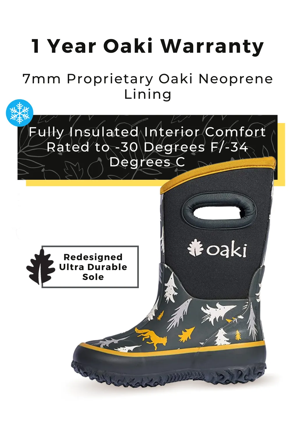 Wildlife Tracker Neoprene Rain/Snow Boots Water Resistant Comfort