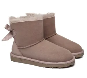 Boots For Snow Snow Treading EVERAU? UGG Boots Women Sheepskin Wool Mini Single Back Bow