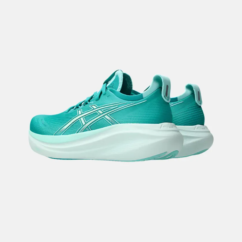 Adjustable Asics GEL-NIMBUS 27 Women's Running Shoes -Wave Teal/Illuminate Mint