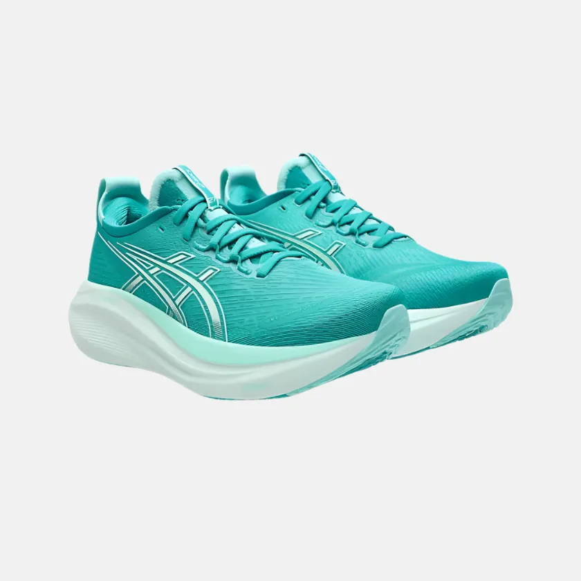 coordination training Asics GEL-NIMBUS 27 Women's Running Shoes -Wave Teal/Illuminate Mint