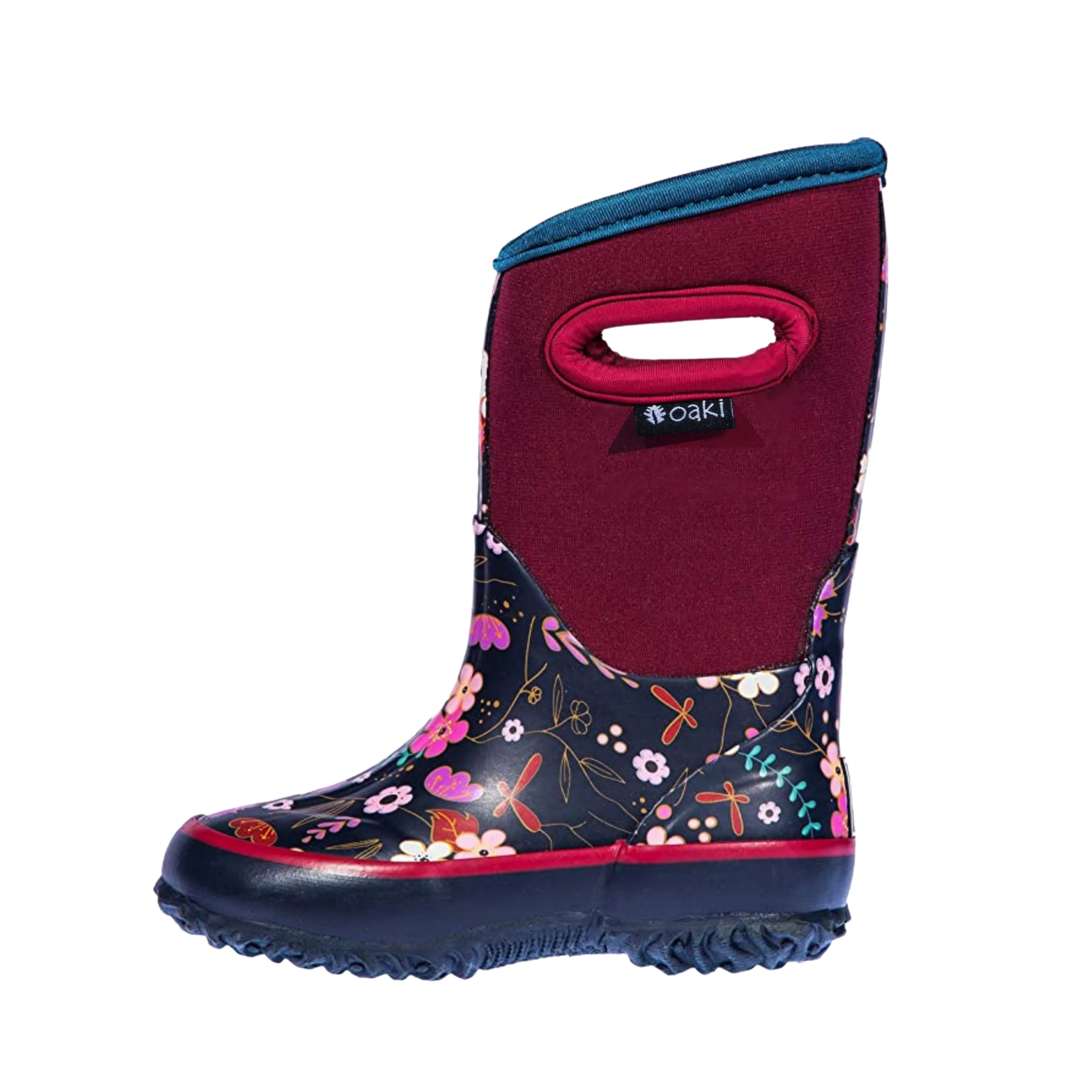 All Weather Boots Waterproof Seams Midnight Floral Neoprene Rain/Snow Boots