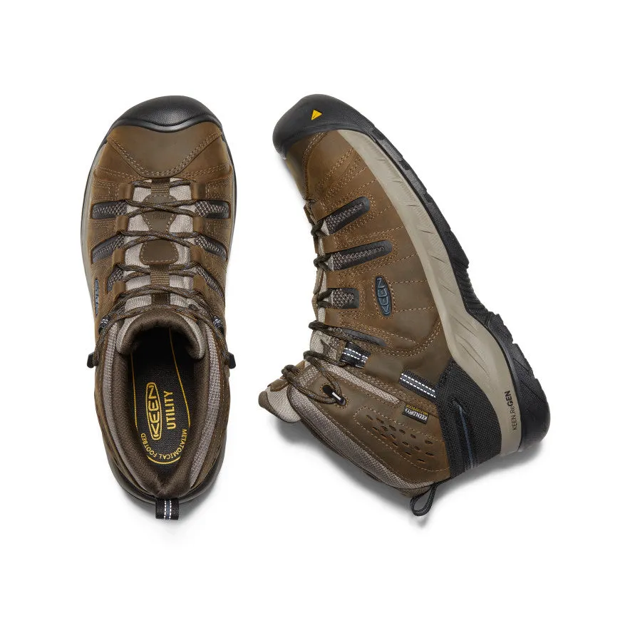 Stability Enhancer Extreme Hiking Men's Flint II Waterproof Boot (Steel Toe)  |  Cascade Brown/Orion Blue