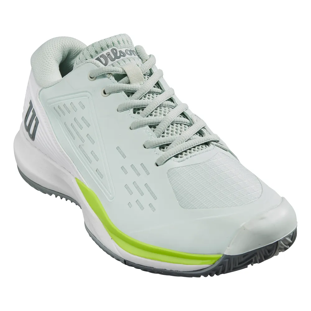 Wilosn Rush Pro Ace Clay Court Tennis Shoes (Ladies) - Opal Blue/White/Jasmine Green Street Fit