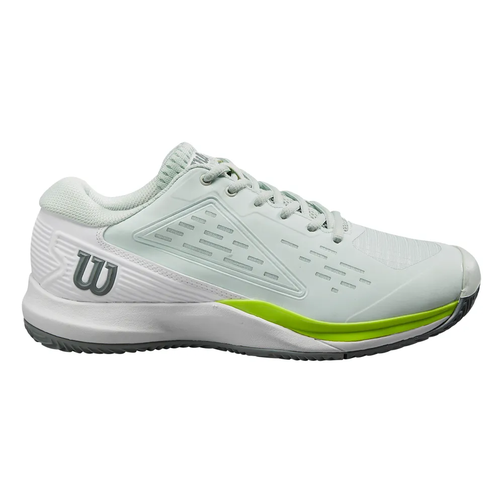 Wide fit Shock Resistance Wilosn Rush Pro Ace Clay Court Tennis Shoes (Ladies) - Opal Blue/White/Jasmine Green