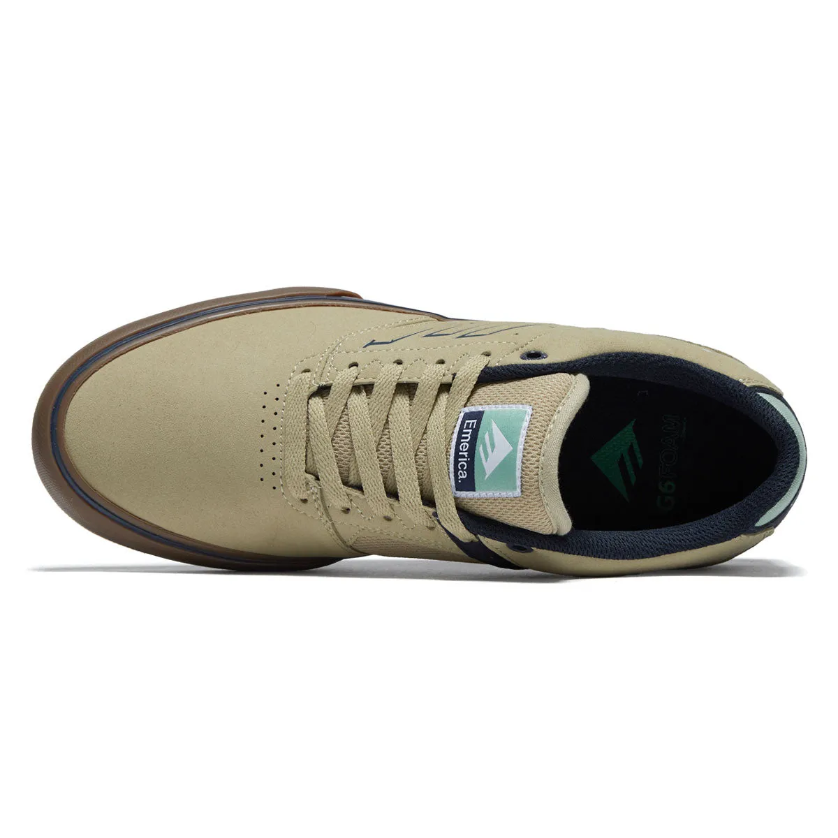 Emerica The Low Vulc Shoes - Tan/Blue/Green Comfortable Padding