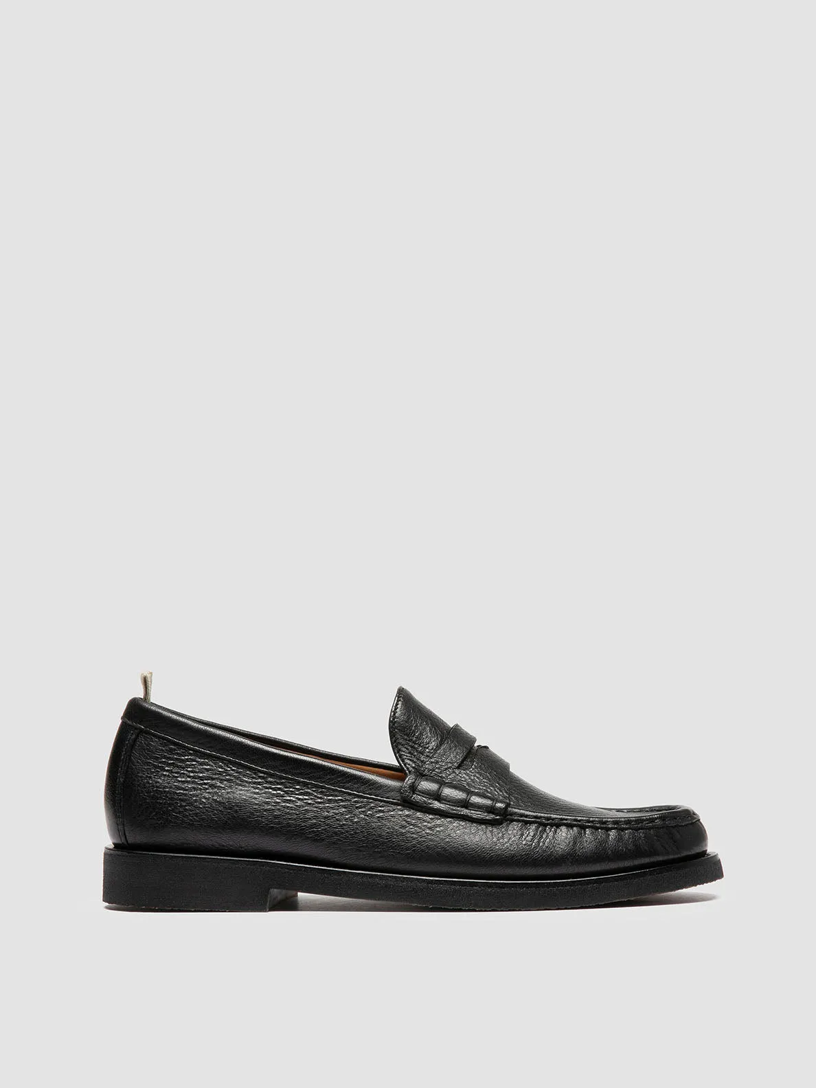True Guard Ground Smooth BALFRON FLEXI 001 - Black Leather Penny Loafers