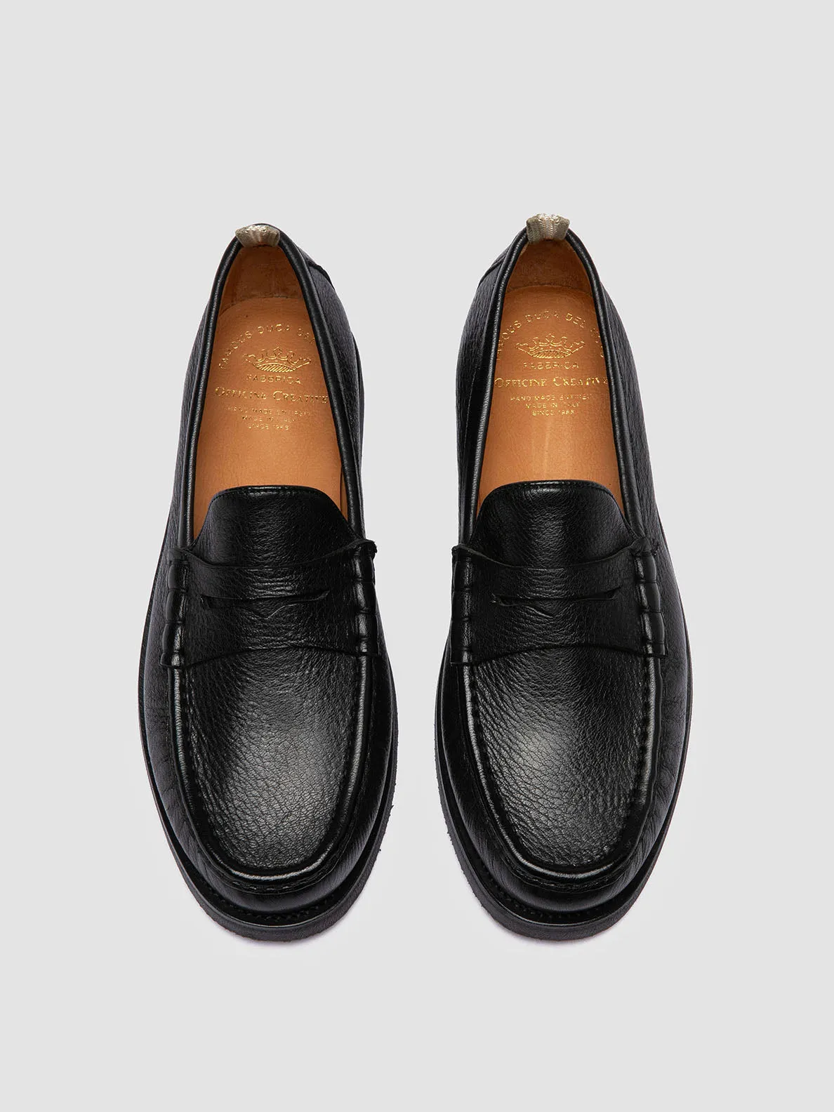 Breathable Lining BALFRON FLEXI 001 - Black Leather Penny Loafers