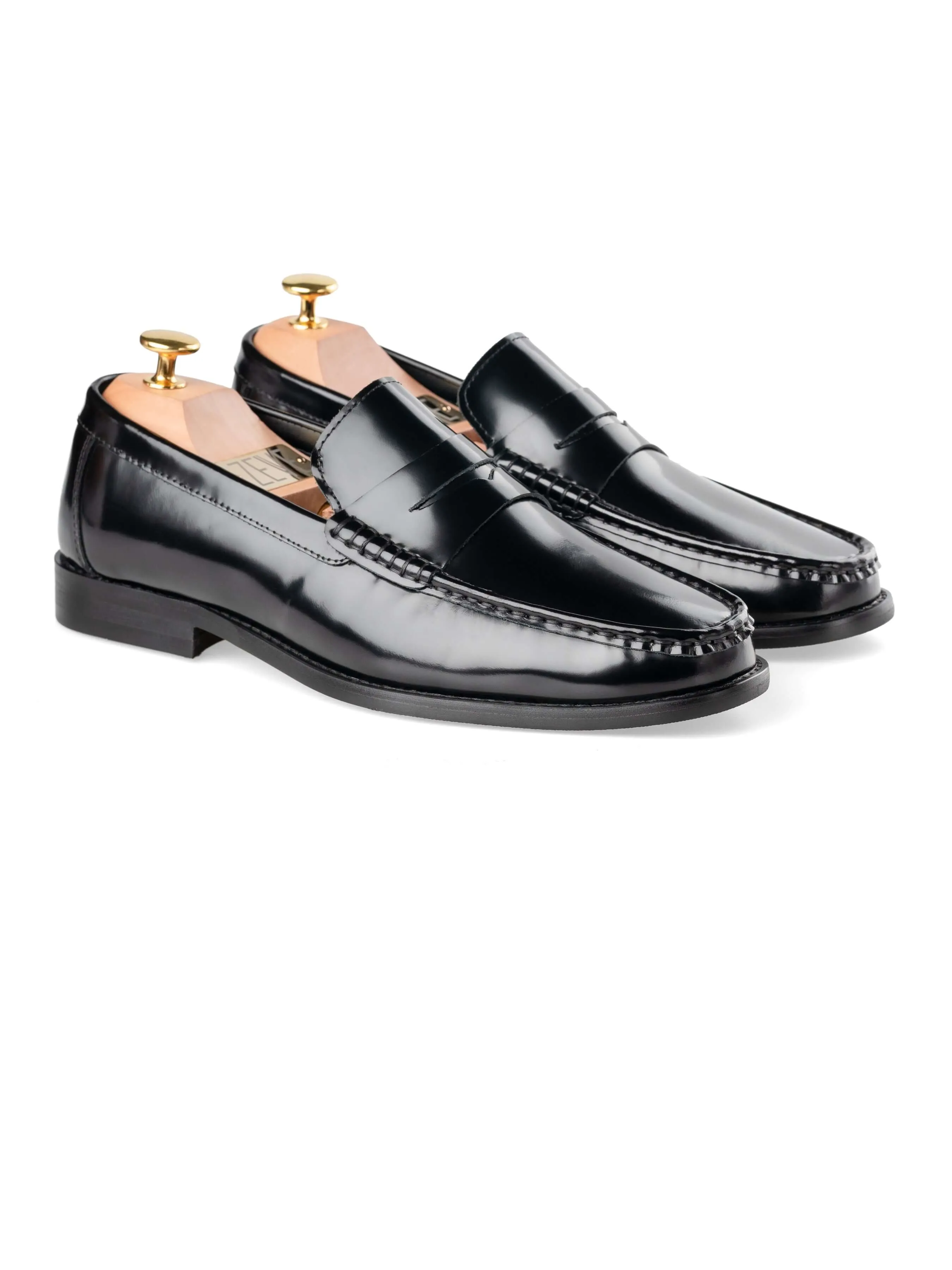 Path Guard Marco Penny Loafer - Black Polished Leather