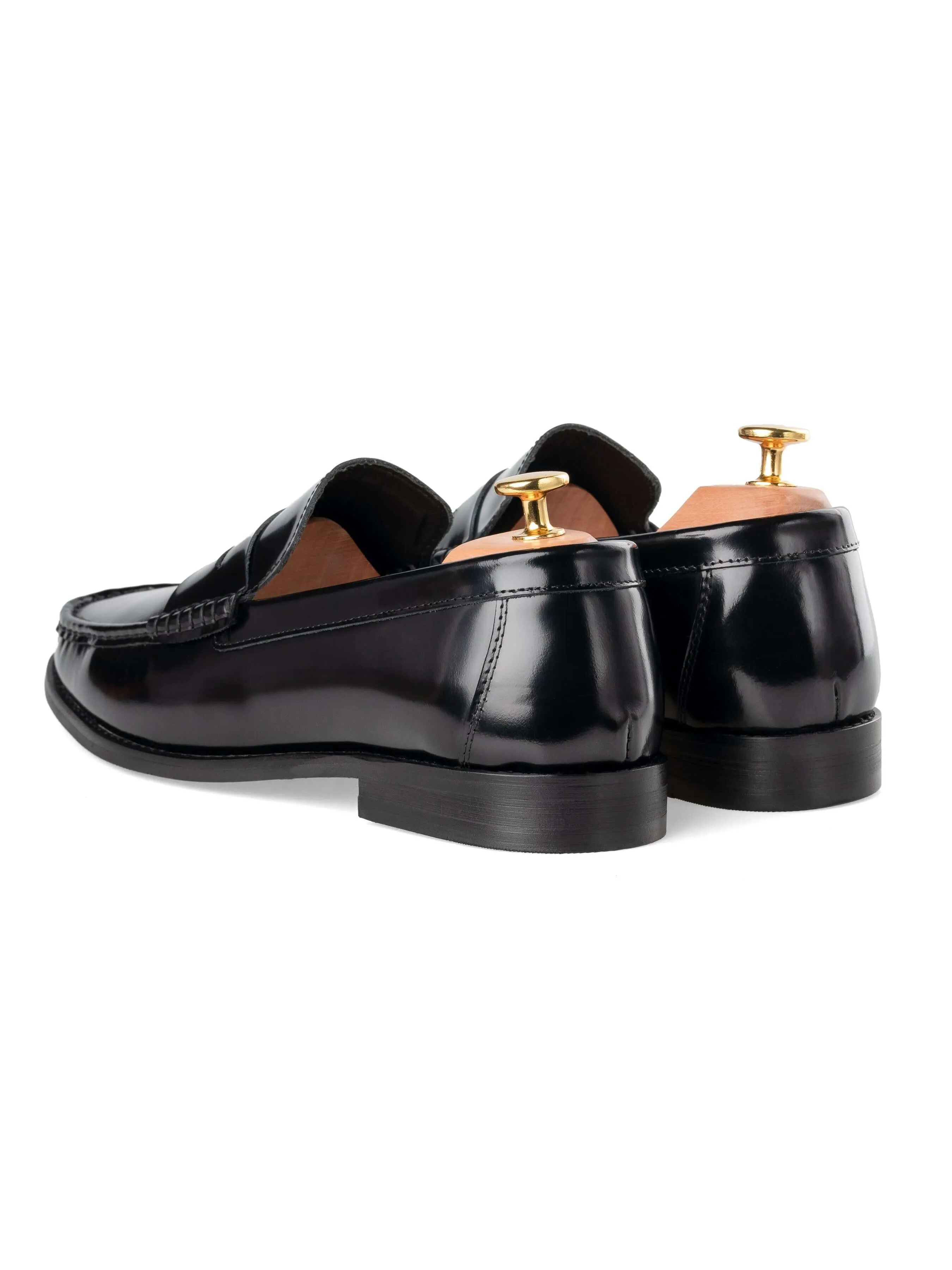 Effortless Walk Marco Penny Loafer - Black Polished Leather