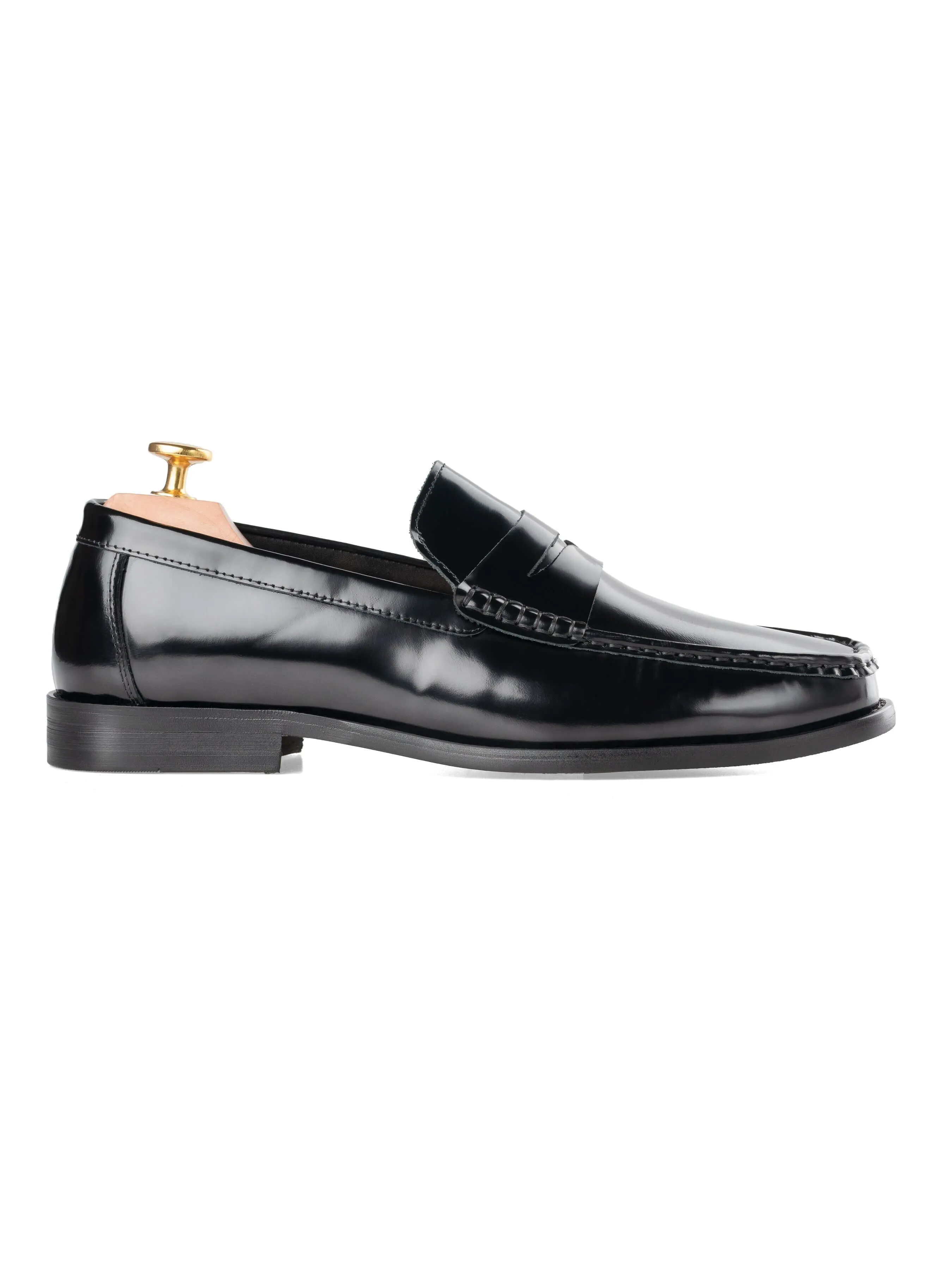 Marco Penny Loafer - Black Polished Leather Stylish Look Fresh Pace