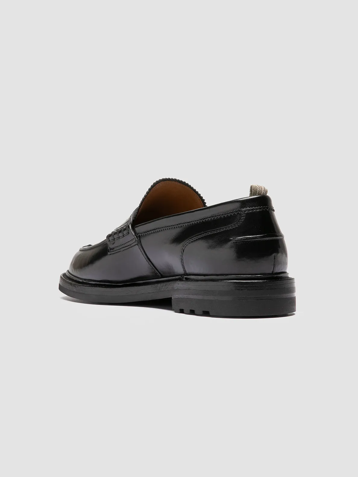 Style Expression SAX FLEXI 001 - Black Leather Penny Loafers