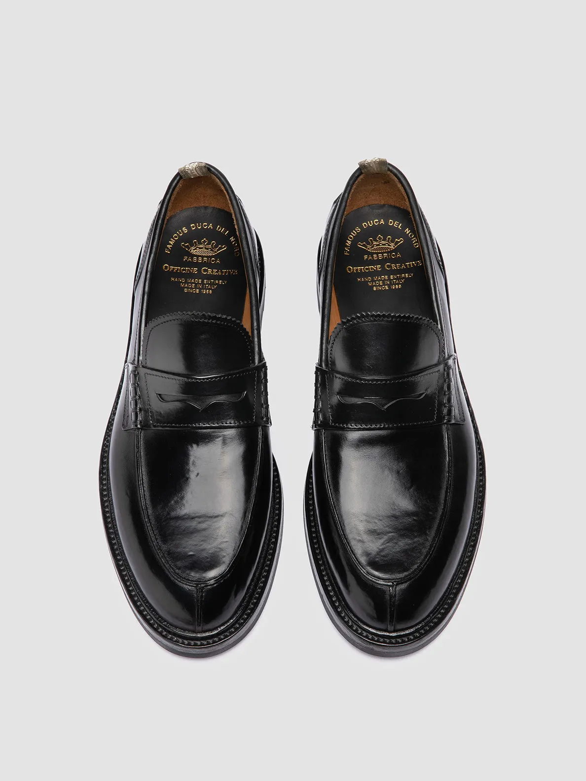 Oil-Treated SAX FLEXI 001 - Black Leather Penny Loafers