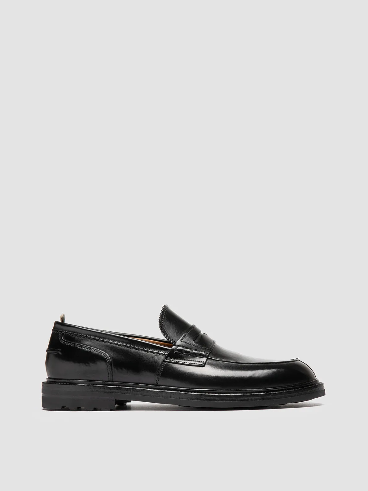 Season Free SAX FLEXI 001 - Black Leather Penny Loafers