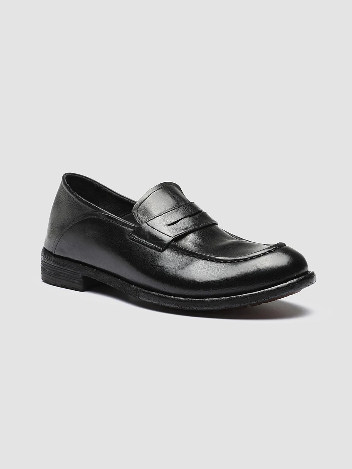Lightweight Build LEXIKON 140 - Black Leather Penny Loafers