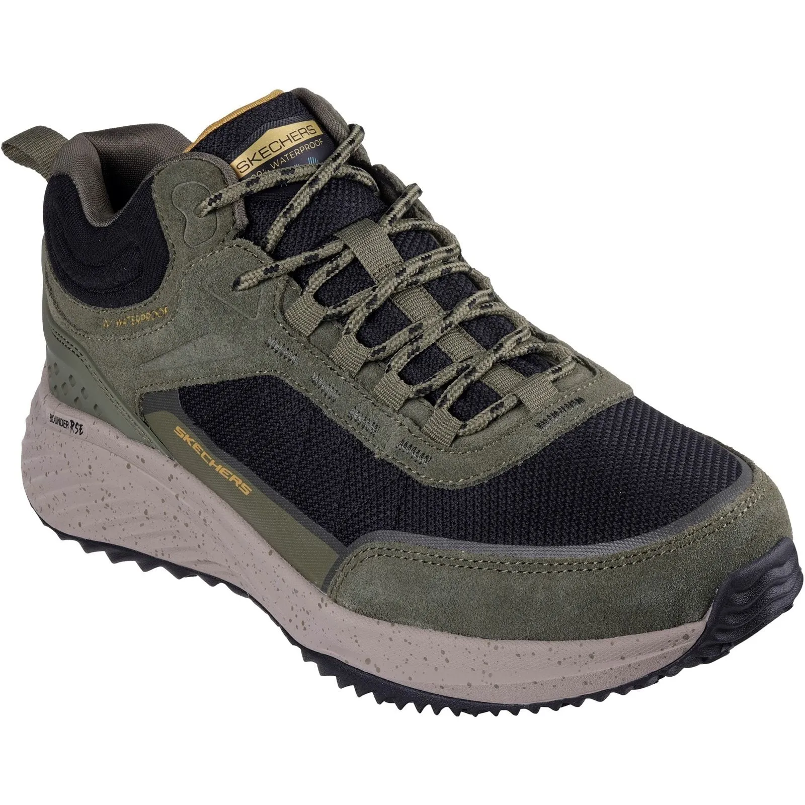 Skechers Mens Bounder Rse Hiking Boots Olive/Black Trail Max Traction