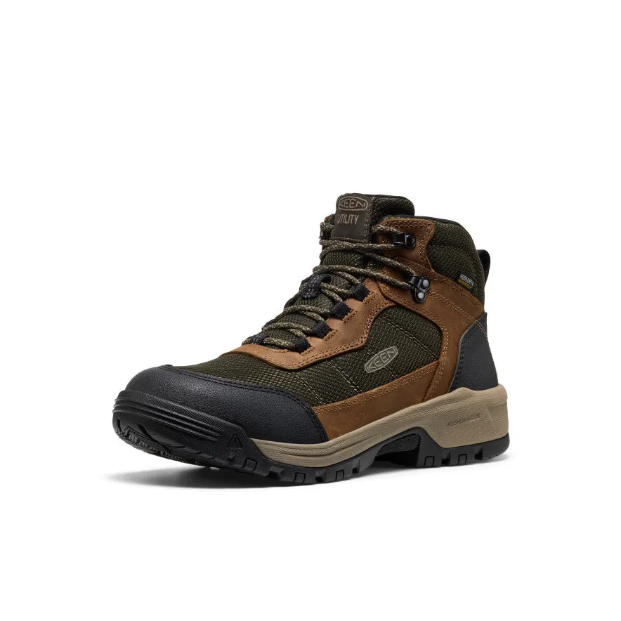 Men's Skokie Waterproof Work Boot (Soft Toe)  |  Forest Night/Black Grip Pattern Wide fit