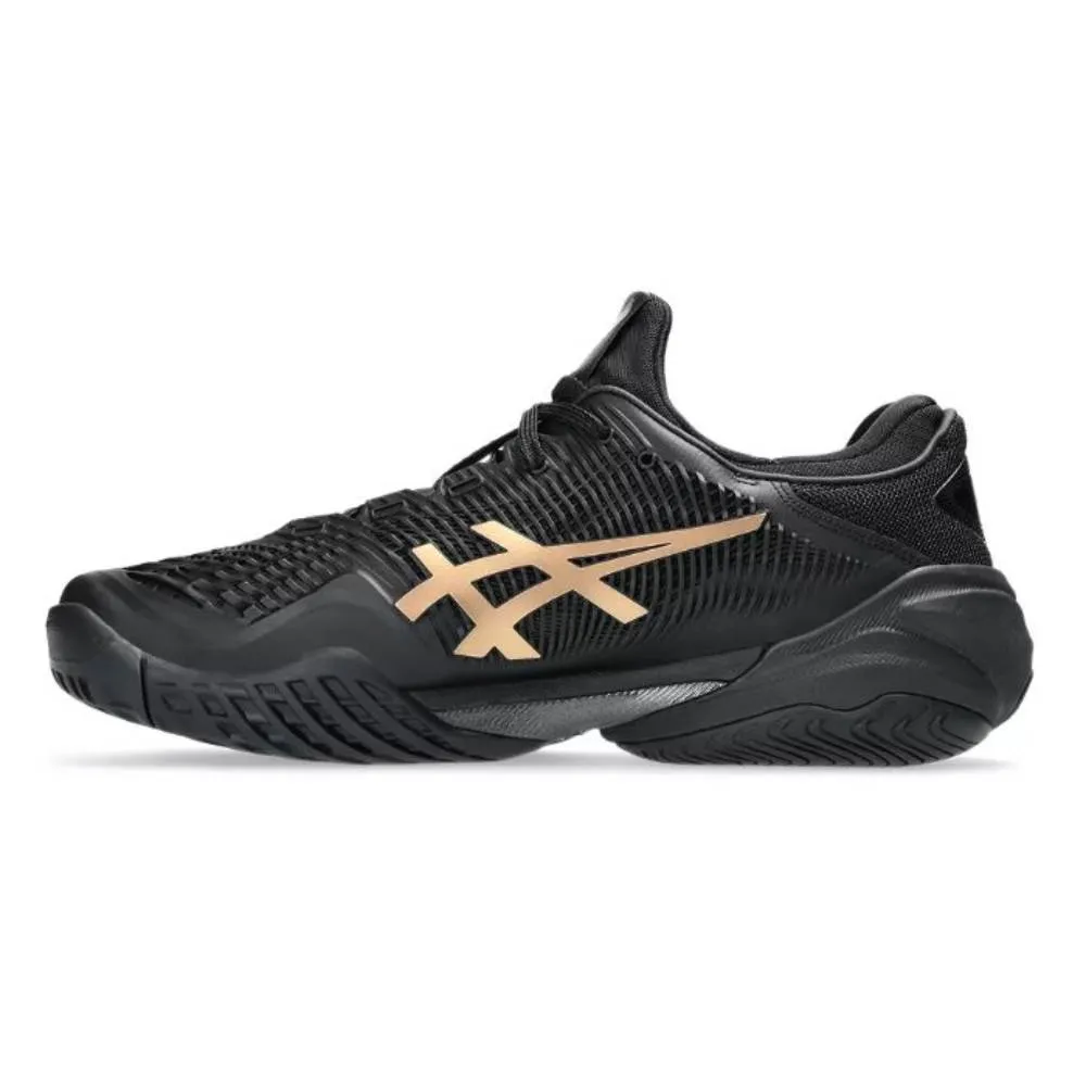 Asics Court FF 3 Novak Night Energy Men's Tennis Shoe (Black/Prism Gold) Soft Liner Foot Freedom
