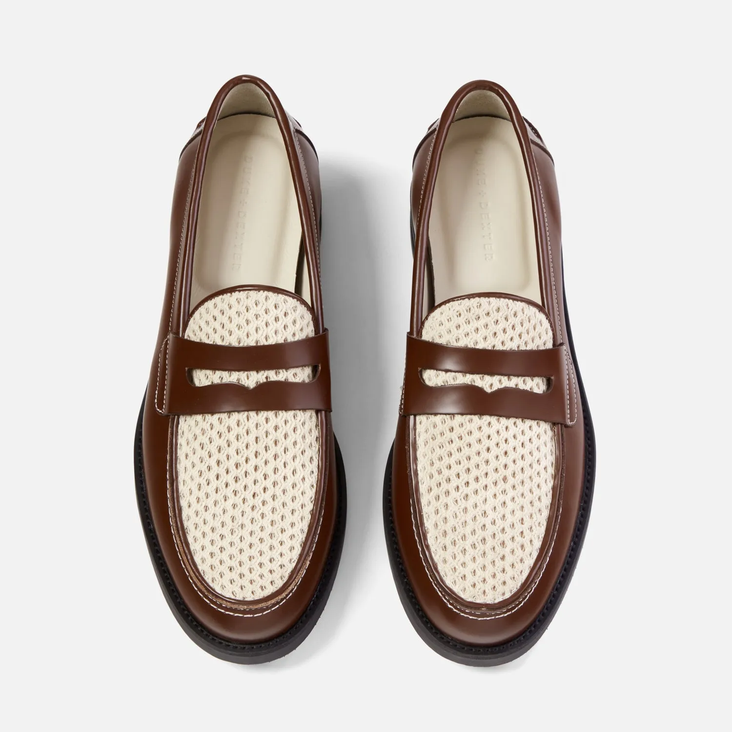 Wilde Chestnut   White Rattan Penny Loafer - Men's Trend Hot