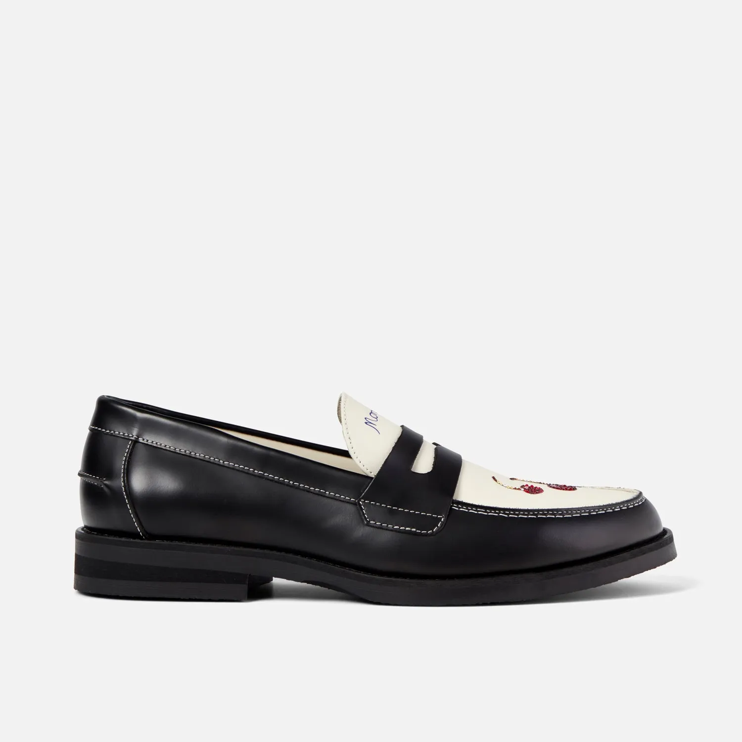 Mom Fit Gym Wilde Swarovski Crystals Cherry Penny Loafer - Men's
