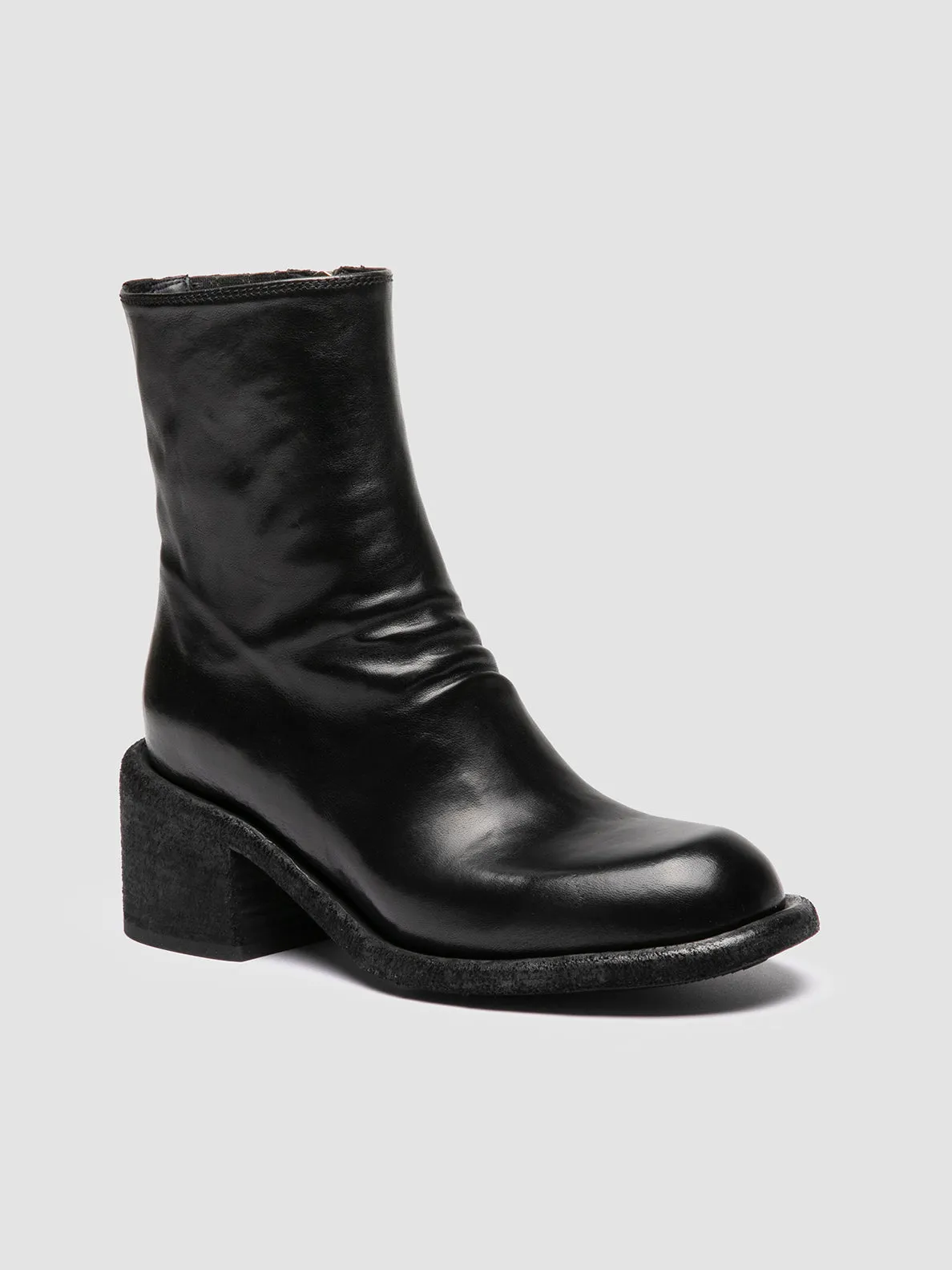 WILDS 004 - Black Leather Zipped Boots Viral Pop