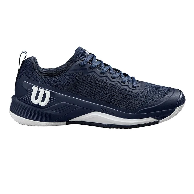 Wilson Men's Rush Pro 4.5 Tennis Shoes Navy White Cotton Touch