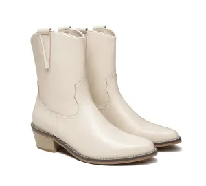 Cold Terrain Hiking TARRAMARRA? Women Leather Block Heel Mid Calf Boots Claudia