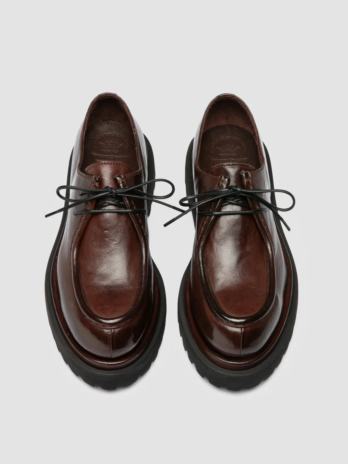WISAL DD 125 - Burgundy Leather Derby Shoes Stable