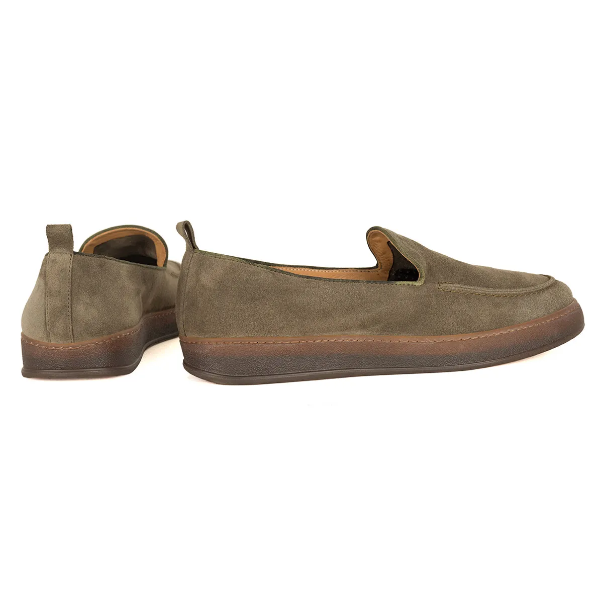 JASON 94020<br>Olive suede slip-ons Winter Wear Easy Walk