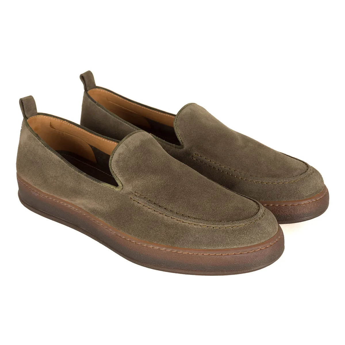 Festival Walk Shady Path JASON 94020<br>Olive suede slip-ons